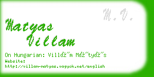 matyas villam business card